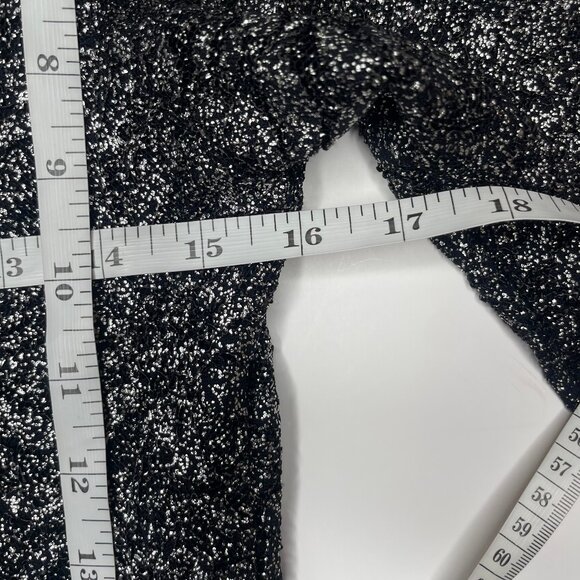 Marina Black Silver Sparkle Scallop Neckline Lace Midi Dress Event Occasion 8 - Picture 8 of 13